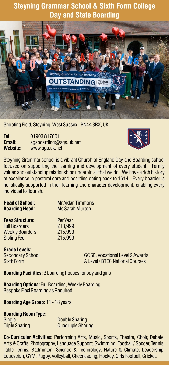 Steyning Grammar School & Sixth Form College Day and State Boarding
