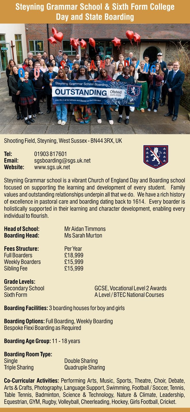 Steyning Grammar School & Sixth Form College Day and State Boarding